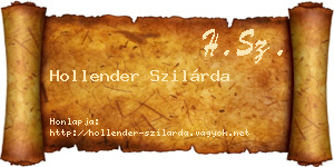 Hollender Szilárda névjegykártya